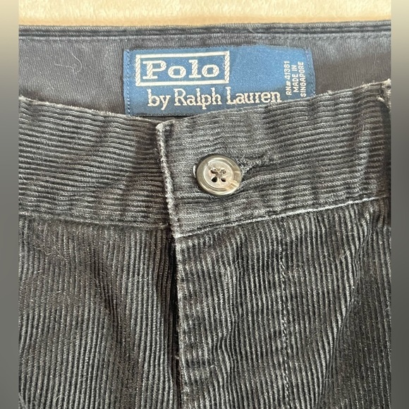 Men's Polo Ralph Lauren 32W 34L Black Corduroy Classic Chino Pants - Picture 3 of 9